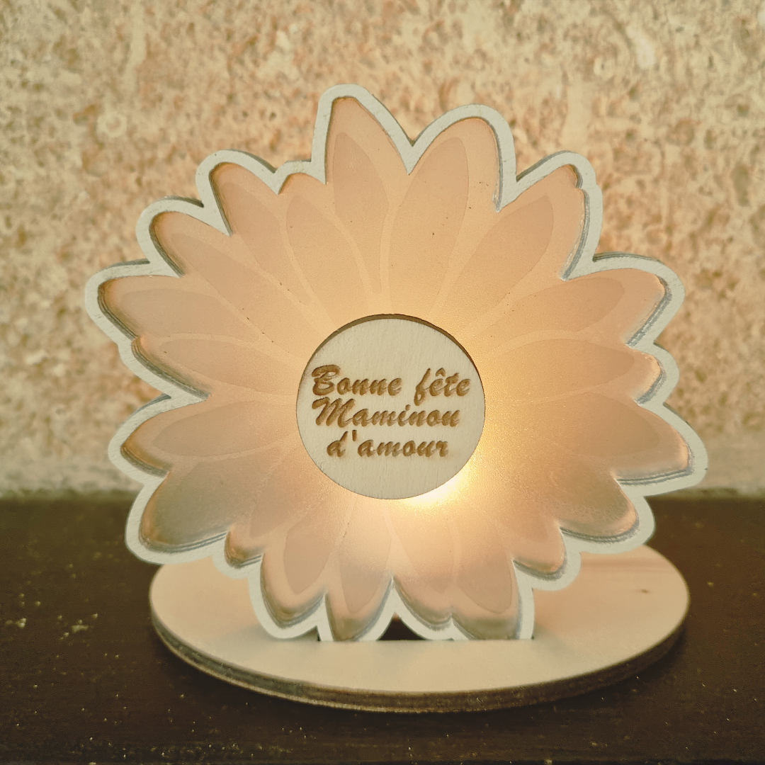 Lampe fleur personnalisée