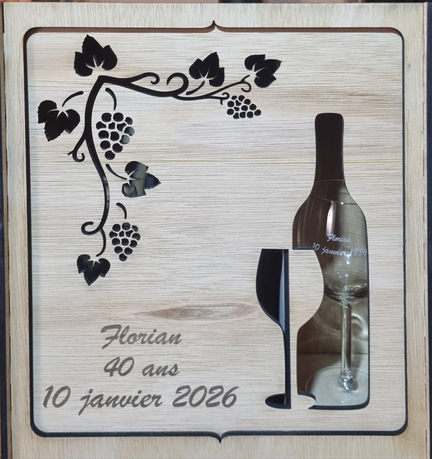 Coffret pour bouteille de vin personnalisé