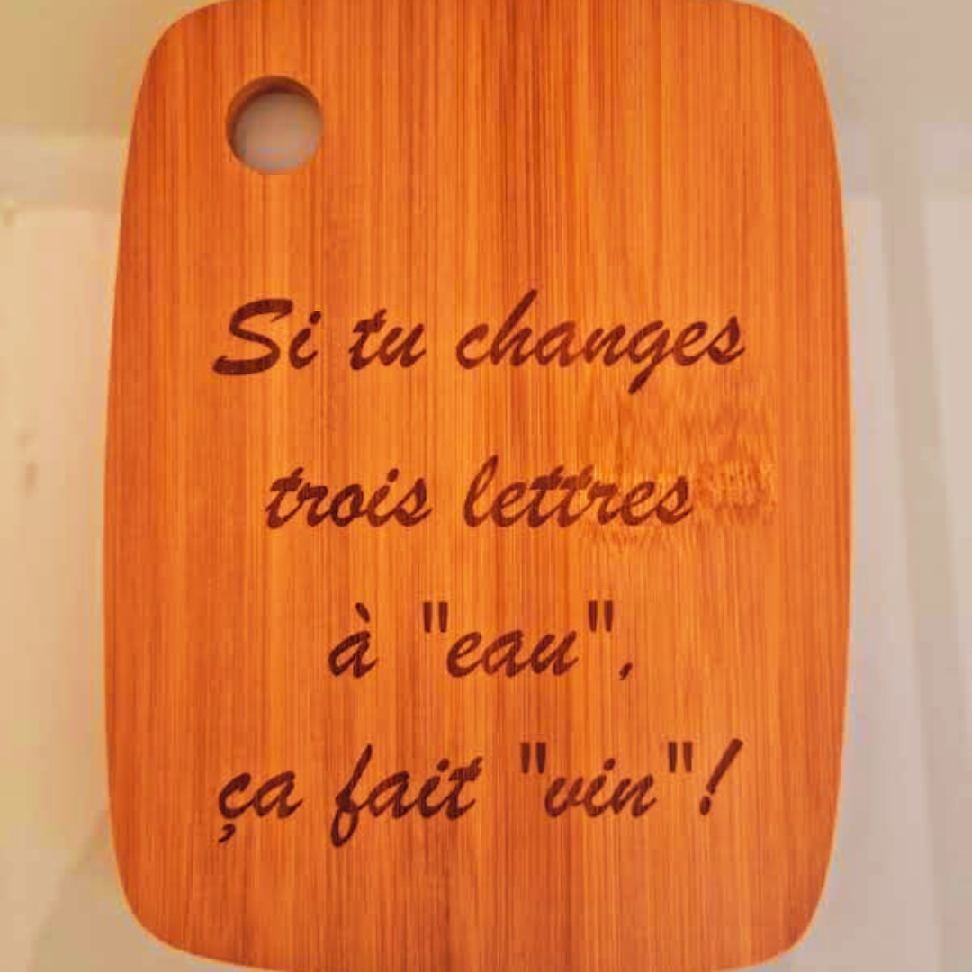 Plnache "Si tu changes trois lettres à eau ça fait vin"