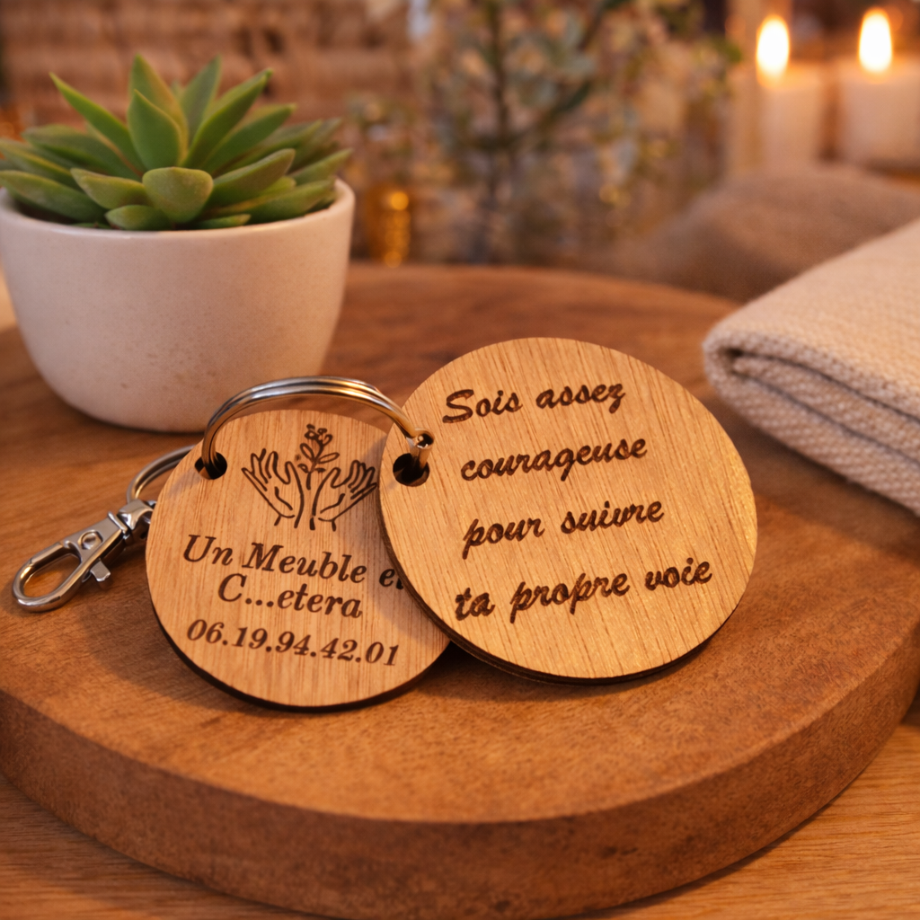 Porte-clé personnalisé en bois