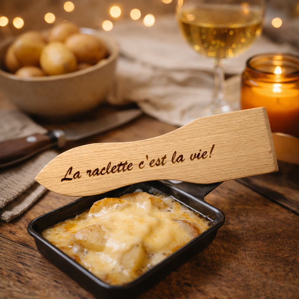 Spatule à raclette "La raclette c'est la vie !"
