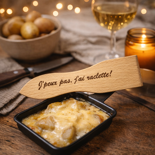Spatule à raclette "J'peux pas, j'ai raclette !"