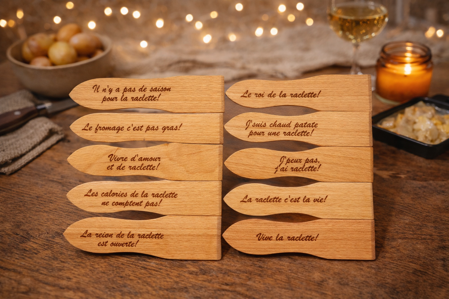 Lot de 6 spatules à raclette